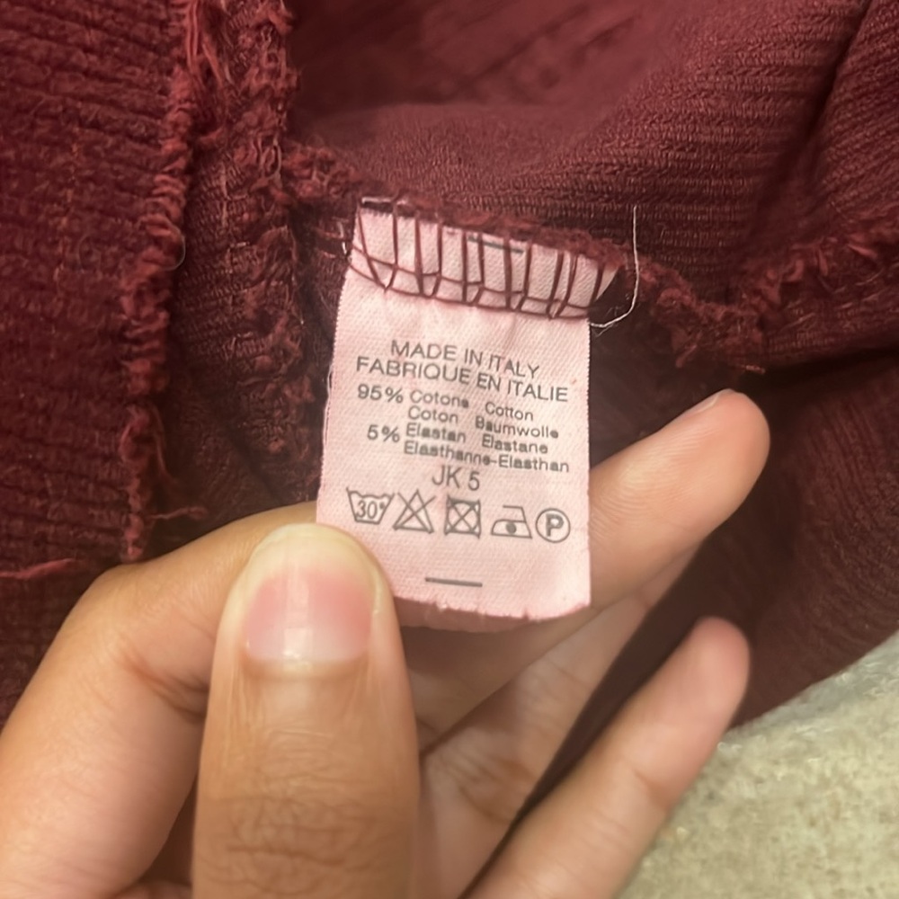 Brandy Melville High Rise Corduroy Mini Skirt Burgundy Size Small - Picture 6 of 6